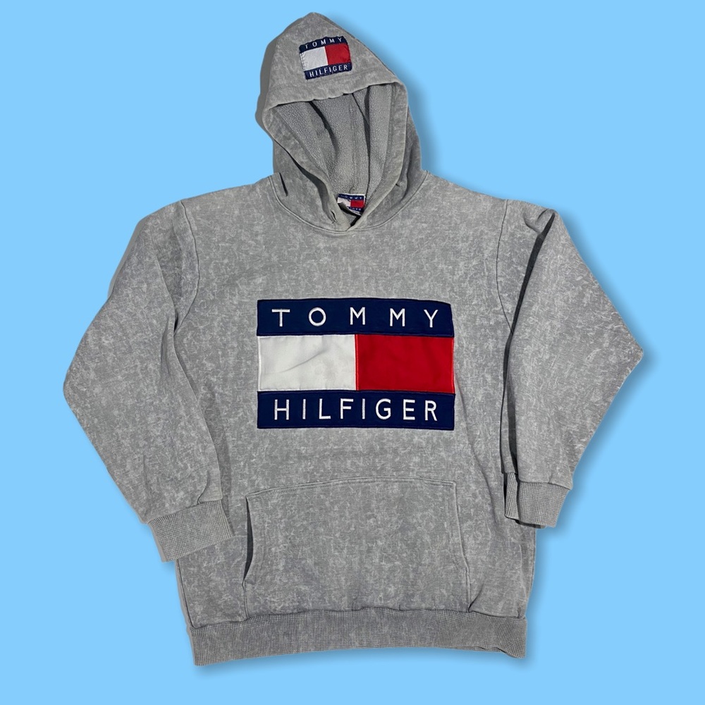 Vintage Large Embroidered Tommy Hilfiger hoodie